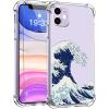imagefor iPhone 11 Pro Max Case with Screen Protector  Stylish Elegant Floral Design on Soft Clear TPU  Slim Fit Protective Phone Cover for Women and Girls  Purple LavenderSeawaves