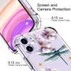 imagefor iPhone 11 Pro Max Case with Screen Protector  Stylish Elegant Floral Design on Soft Clear TPU  Slim Fit Protective Phone Cover for Women and Girls  Purple LavenderDragonfly