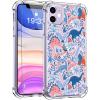 imagefor iPhone 11 Pro Max Case with Screen Protector  Stylish Elegant Floral Design on Soft Clear TPU  Slim Fit Protective Phone Cover for Women and Girls  Purple LavenderColorful Dinosaurs