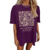 imageWomens Oversized T Shirts Graphic Tees Summer Short Sleeve Casual Loose Crewneck Basic Tunic Tops Trendy 2025Purple Flower 1