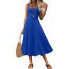 imageWomens Sleeveless Summer Dress Scoop Neck Casual Loose Flowy Midi Sundresses Tank Fit ampamp Flare Beach Vacation DressBlue