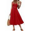 imageWomens Sleeveless Summer Dress Scoop Neck Casual Loose Flowy Midi Sundresses Tank Fit ampamp Flare Beach Vacation DressRed