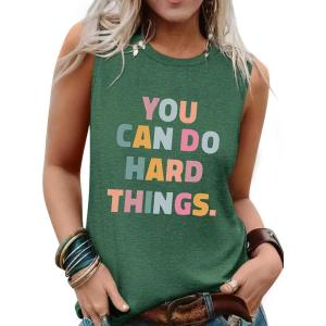 imageSleeveless Tank Tops for Women 2025 Summer Casual Blouses Graphic Tees Loose Fit Crewneck Vacation Outfits ShirtsPattern4