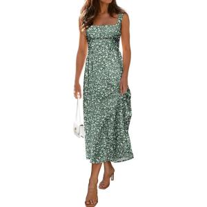 imageWomens Floral Corset Dress 2025 Summer Sleeveless A Line Bustier Midi Milkmaid Dress Flowy Cottagecore SundressesFloral 02