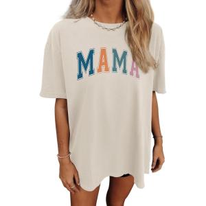 imageWomens Oversized T Shirts Graphic Tees Summer Short Sleeve Casual Loose Crewneck Basic Tunic Tops Trendy 2025Beige1