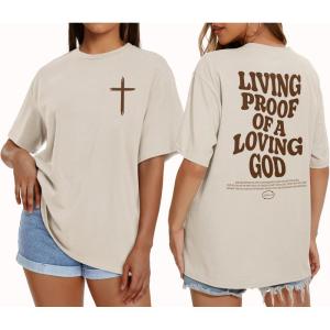 imageWomens Oversized T Shirts Graphic Tees Summer Short Sleeve Casual Loose Crewneck Basic Tunic Tops Trendy 2025Beige2