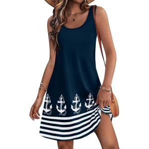 imageWomens Summer Dress 2025 Sleeveless Floral Boho Sundress Swimsuit Coverup Casual Loose Beach Vacation Tank DressesMulticolor 21