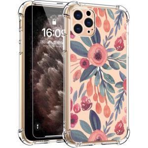 imagefor iPhone 11 Pro Max Case with Screen Protector  Stylish Elegant Floral Design on Soft Clear TPU  Slim Fit Protective Phone Cover for Women and Girls  Purple LavenderBlooms Floral Flower