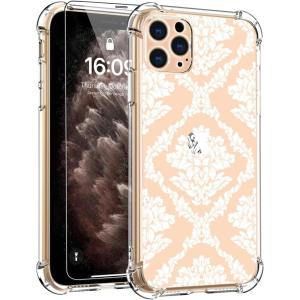 imagefor iPhone 11 Pro Max Case with Screen Protector  Stylish Elegant Floral Design on Soft Clear TPU  Slim Fit Protective Phone Cover for Women and Girls  Purple LavenderElegant White Floral Flower