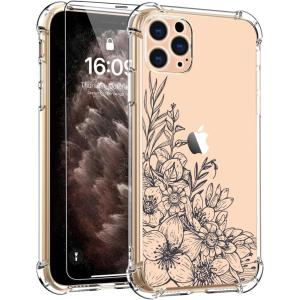 imagefor iPhone 11 Pro Max Case with Screen Protector  Stylish Elegant Floral Design on Soft Clear TPU  Slim Fit Protective Phone Cover for Women and Girls  Purple LavenderBeautiful Tiny Floral Flower