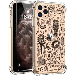imagefor iPhone 11 Pro Max Case with Screen Protector  Stylish Elegant Floral Design on Soft Clear TPU  Slim Fit Protective Phone Cover for Women and Girls  Purple LavenderMagic Items