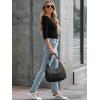 image34 Length Sleeve Womens Tops Lace Sexy V Neck Ribbed Knit Fitted T Shirts Dressy Casual Blouses Going Out TopsBlack