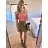 image34 Length Sleeve Womens Tops Lace Sexy V Neck Ribbed Knit Fitted T Shirts Dressy Casual Blouses Going Out TopsCoral