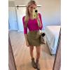 image34 Length Sleeve Womens Tops Lace Sexy V Neck Ribbed Knit Fitted T Shirts Dressy Casual Blouses Going Out TopsHot Pink