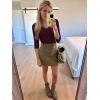 image34 Length Sleeve Womens Tops Lace Sexy V Neck Ribbed Knit Fitted T Shirts Dressy Casual Blouses Going Out TopsWine Red