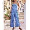 imageJumpsuits for Women 2025 Summer Rompers Boho Floral Overalls Casual Wide Leg Long Pant One Piece Vacation OutfitsBlue 1