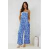 imageJumpsuits for Women 2025 Summer Rompers Boho Floral Overalls Casual Wide Leg Long Pant One Piece Vacation OutfitsBlue 1