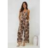 imageJumpsuits for Women 2025 Summer Rompers Boho Floral Overalls Casual Wide Leg Long Pant One Piece Vacation OutfitsBrown 1