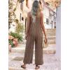 imageJumpsuits for Women 2025 Summer Rompers Boho Floral Overalls Casual Wide Leg Long Pant One Piece Vacation OutfitsBrown