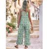 imageJumpsuits for Women 2025 Summer Rompers Boho Floral Overalls Casual Wide Leg Long Pant One Piece Vacation OutfitsGreen 1