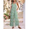 imageJumpsuits for Women 2025 Summer Rompers Boho Floral Overalls Casual Wide Leg Long Pant One Piece Vacation OutfitsGreen 1