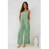 imageJumpsuits for Women 2025 Summer Rompers Boho Floral Overalls Casual Wide Leg Long Pant One Piece Vacation OutfitsGreen 2