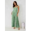 imageJumpsuits for Women 2025 Summer Rompers Boho Floral Overalls Casual Wide Leg Long Pant One Piece Vacation OutfitsGreen 2