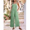 imageJumpsuits for Women 2025 Summer Rompers Boho Floral Overalls Casual Wide Leg Long Pant One Piece Vacation OutfitsGreen 2