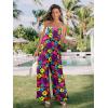 imageJumpsuits for Women 2025 Summer Rompers Boho Floral Overalls Casual Wide Leg Long Pant One Piece Vacation OutfitsMulti