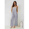 imageJumpsuits for Women 2025 Summer Rompers Boho Floral Overalls Casual Wide Leg Long Pant One Piece Vacation OutfitsPurple 1