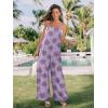 imageJumpsuits for Women 2025 Summer Rompers Boho Floral Overalls Casual Wide Leg Long Pant One Piece Vacation OutfitsPurple