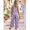 imageJumpsuits for Women 2025 Summer Rompers Boho Floral Overalls Casual Wide Leg Long Pant One Piece Vacation OutfitsPurple