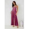 imageJumpsuits for Women 2025 Summer Rompers Boho Floral Overalls Casual Wide Leg Long Pant One Piece Vacation OutfitsRed Flower