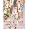 imageJumpsuits for Women 2025 Summer Rompers Boho Floral Overalls Casual Wide Leg Long Pant One Piece Vacation OutfitsWhite
