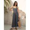 imageJumpsuits for Women 2025 Summer Sleeveless Casual Loose Wide Leg Long Pant Rompers One Piece Beach Vacation OutfitsDark Grey