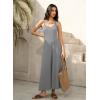imageJumpsuits for Women 2025 Summer Sleeveless Casual Loose Wide Leg Long Pant Rompers One Piece Beach Vacation OutfitsGrey