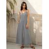 imageJumpsuits for Women 2025 Summer Sleeveless Casual Loose Wide Leg Long Pant Rompers One Piece Beach Vacation OutfitsGrey