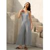 imageJumpsuits for Women 2025 Summer Sleeveless Casual Loose Wide Leg Long Pant Rompers One Piece Beach Vacation OutfitsGrey
