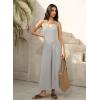 imageJumpsuits for Women 2025 Summer Sleeveless Casual Loose Wide Leg Long Pant Rompers One Piece Beach Vacation OutfitsLight Grey