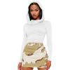imageKaximil Womens Basic Tight Long Sleeve T Shirts Ruched Going Out Crop TopsWhite