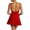 imageKaximil Womens Off The Shoulder Mini Dress Ruffle Hem Ruched Corset Short Cocktail Party DressesZred