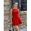 imageKaximil Womens Off The Shoulder Mini Dress Ruffle Hem Ruched Corset Short Cocktail Party DressesZred
