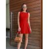 imageKaximil Womens Off The Shoulder Mini Dress Ruffle Hem Ruched Corset Short Cocktail Party DressesZred