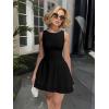 imageKaximil Womens Ruffle Hem Boat Neck Mini Dress Sleeveless Ruched Corset Short Party DressesBlack