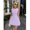 imageKaximil Womens Ruffle Hem Boat Neck Mini Dress Sleeveless Ruched Corset Short Party DressesPurple