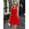 imageKaximil Womens Ruffle Hem Boat Neck Mini Dress Sleeveless Ruched Corset Short Party DressesRed