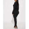 imageKaximil Womens Sexy 2 Piece Outfits Sweatsuits Half Zip Tracksuit Long Sleeve Ribbed Legging Pants SetBlack