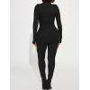 imageKaximil Womens Sexy 2 Piece Outfits Sweatsuits Half Zip Tracksuit Long Sleeve Ribbed Legging Pants SetBlack