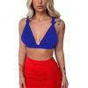imageKaximil Womens Sexy Backless Cami Sleeveless Self Tie Criss Cross Halter Crop Tank TopRoyal Blue