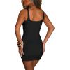 imageKaximil Womens Sexy Bodycon Sleeveless Cut Out Ruched Tank Mini Club Party DressesBlack